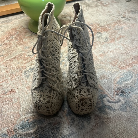 Jeffery Campbell white lace platform Litas size 7.5 - Picture 3 of 5